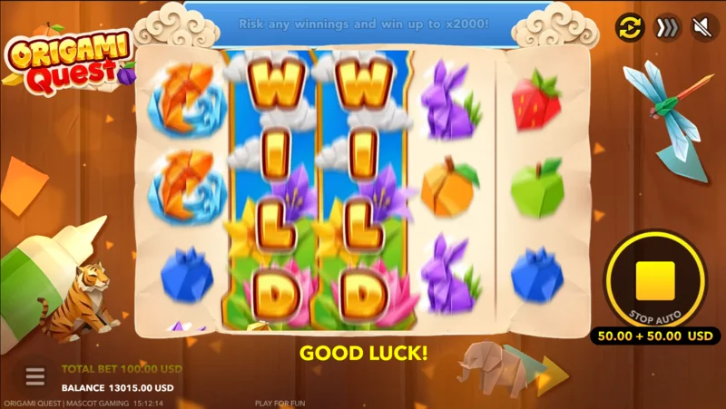 Origami Quest – výhra s lepiacim Wild valcom